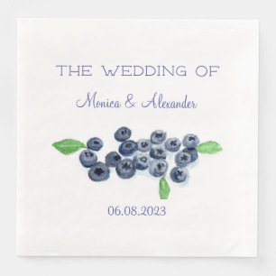 Serviette En Papier Blueberries Fruits de bleuets Fruits de mariage