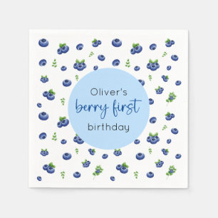 Serviette En Papier Blueberry 1er anniversaire Berry First