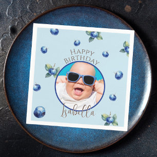 Serviette En Papier Blueberry Berry Sweet Photo Boy Anniversaire Fête