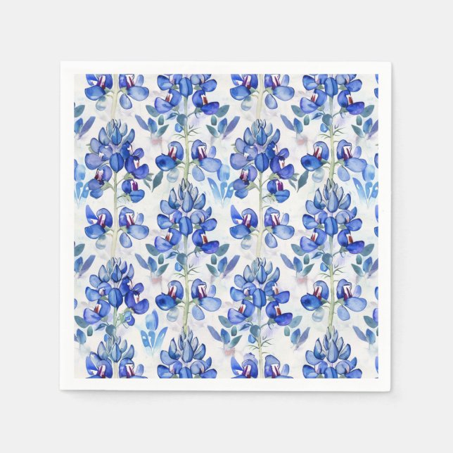 Serviette En Papier Bluebonnet Texas Wild Flower Motif (Devant)