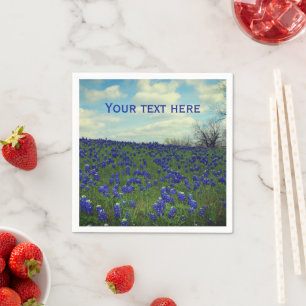 Serviette En Papier Bluebonnets Fleurs Bleues Texas Texan Floral Napki