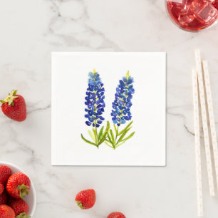 Serviette En Papier Bluebonnets Texas Floral Fleur sauvage Aquarelle