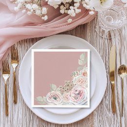 Serviette En Papier Blush Delicate aquarelle rose palepink fête annive