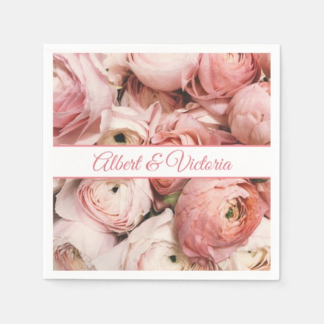 Serviette En Papier Blush floral (Devant)