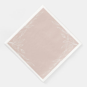 Serviette En Papier Blush Leaf Motif Thanksgiving