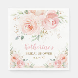 Serviette En Papier Blush rose Floral Baby shower nuptial