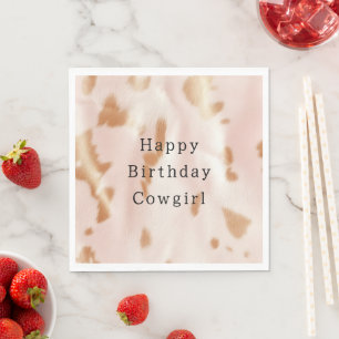 Serviette En Papier Blush Rose Tan Southwest Faux Cowgirl Cowhie