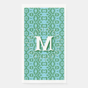 Serviette En Papier Boa Ripple en Vert + Aqua Personnalisé