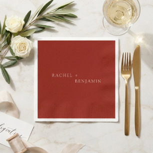 Serviette En Papier Bohème en terre cuite mariage minimaliste moderne