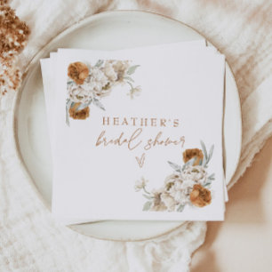 Serviette En Papier BOHÈME Fleurs en Terracotta Réception de Mariage B