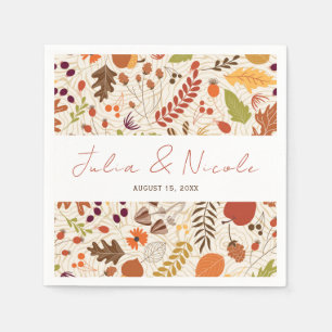 Serviette En Papier Bohème séché Rustique Floral Automne Falls Mariage