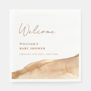 Serviette En Papier Boho Abstrait Desert Baby shower Bienvenue