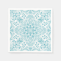 Boho Aqua Turquoise serviettes en tuiles marocaine