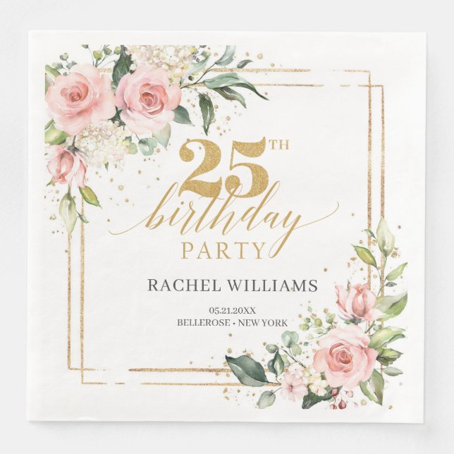 Serviette En Papier Boho aquarelle florale rousse eucalyptus 25e b jou (Devant)