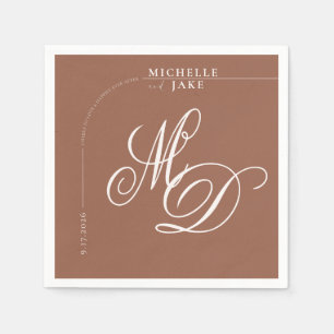 Serviette En Papier Boho Arch Minimaliste Calligraphie Script Mariage