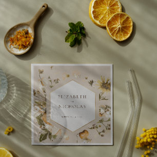 Serviette En Papier Boho Automne Fleur Sauvage Mariage Botanique