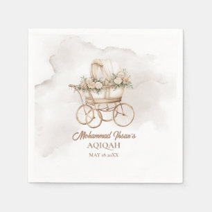 Serviette En Papier Boho Baby Carriage Aqiqah Unisex Musulman Nouveau-
