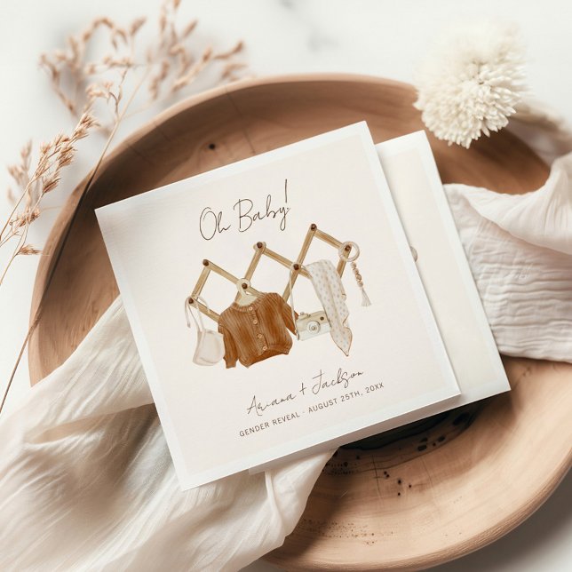 Serviette En Papier Boho Baby Neutral Douche Invitation (Créateur téléchargé)