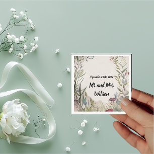 Serviette En Papier BOHO Bague de fleurs et Branches Cocktail serviett
