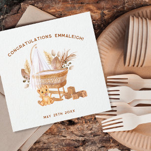 Serviette En Papier Boho Bassinet Nursery Baby shower