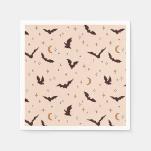 Serviette En Papier Boho Bats et étoiles Motif d'Halloween