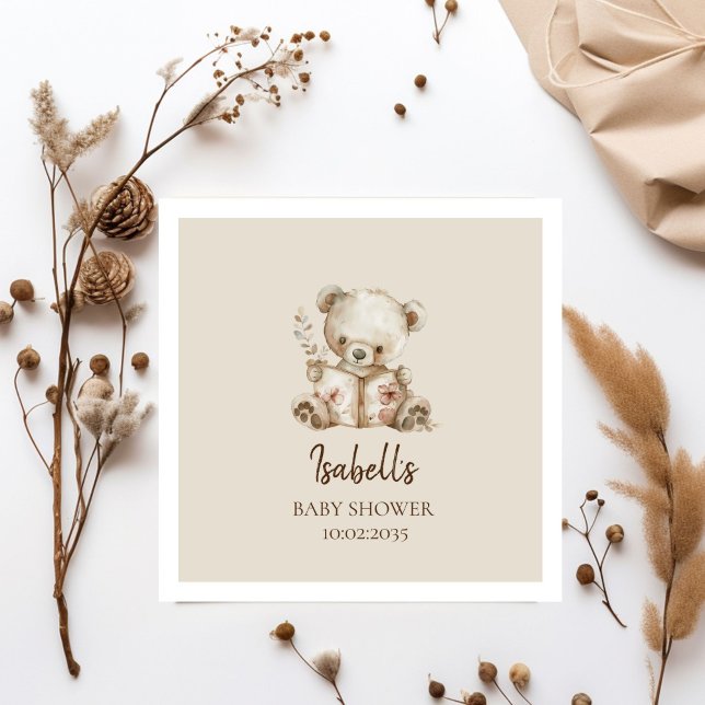 Serviette En Papier Boho Bearly Wait Storm Heure Oear Baby shower (Créateur téléchargé)