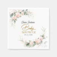 Boho Blush Floral Eucalyptus Cadre Baby shower