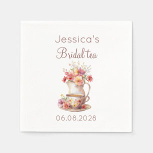 Serviette En Papier Boho Bridal Tea Floral Fête des mariées Vintage
