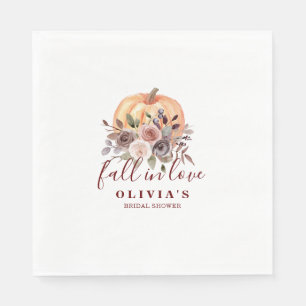 Serviette En Papier Boho Burgundy automne Citrouille à fleurs Fête des