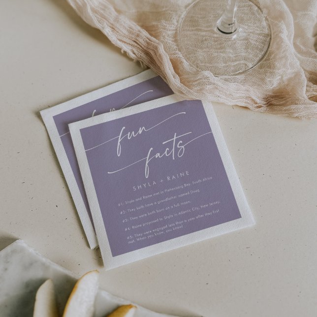 Serviette En Papier Boho Chic Lavande Purple Mariage Fun Fact Naples (Créateur téléchargé)