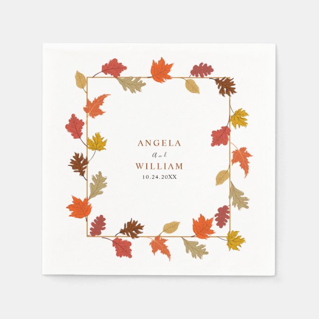 Serviette En Papier Boho Chic Mariage de automne (Devant)