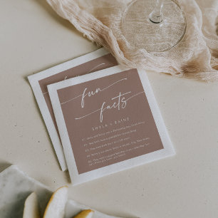 Serviette En Papier Boho Chic Neutre Taupe Mariage Fun Fact Napkins