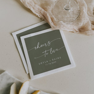 Serviette En Papier Boho Chic Olive Green encourage à aimer le Mariage