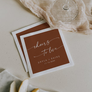 Serviette En Papier Boho Chic Terracotta encourage à aimer le Mariage