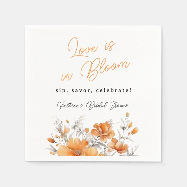 Serviette En Papier Boho Chic Terracotta Fête des mariées Florale Bien (Devant)