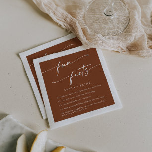 Serviette En Papier Boho Chic Terracotta Mariage Fun Fact Napkins
