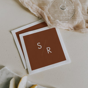 Serviette En Papier Boho Chic Terracotta Monogrammes serviettes