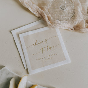 Serviette En Papier Boho Chic Vintage Gold encourage à aimer Mariage