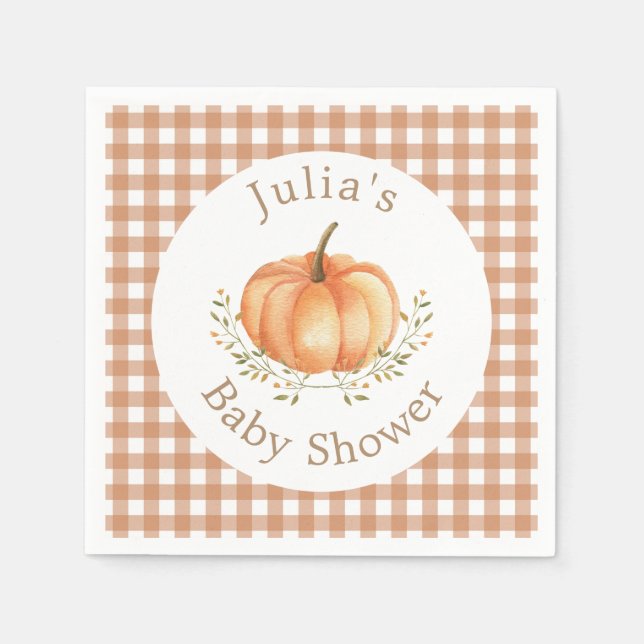 Serviette En Papier Boho Citrouille Automne Autumn Foliage Baby shower (Devant)