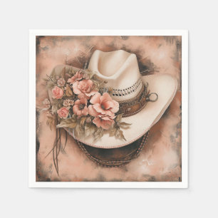 Serviette En Papier Boho Cowgirl Western Floral Mariage Napkins