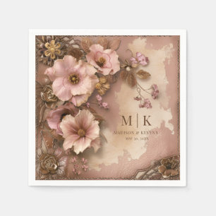Serviette En Papier Boho Cowgirl Western Florals Mariage Napkins