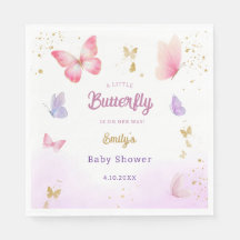 Boho Cute Aquarelle rose Baby shower papillon
