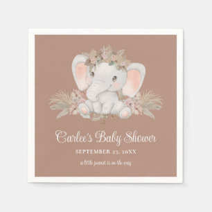 Serviette En Papier Boho Cute Elephant Baby shower neutre genre