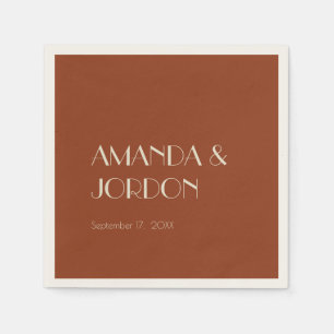 Serviette En Papier Boho Deco d'automne   Cocktail Mariage rouille