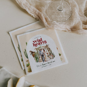 Serviette En Papier Boho Désert Occidental   Réception de Mariage