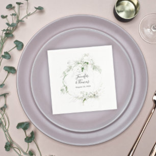 Serviette En Papier Boho Ethereal Verdure Mariage botanique