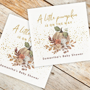 Serviette En Papier Boho Fall Sweet Little Baby shower Citrouille