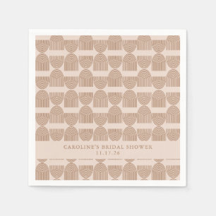 Serviette En Papier Boho Fête des mariées personnalisée géométrique en
