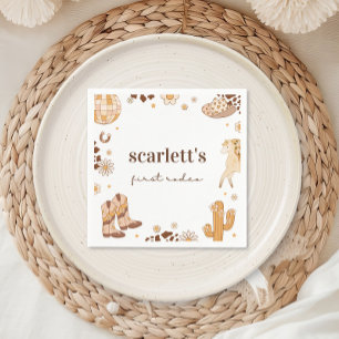 Serviette En Papier Boho First Rodeo Cowgirl Anniversaire Naples
