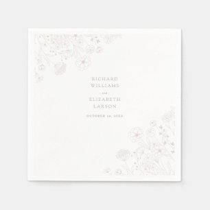 Serviette En Papier Boho Fleur sauvage moderne Mariage aquarelle